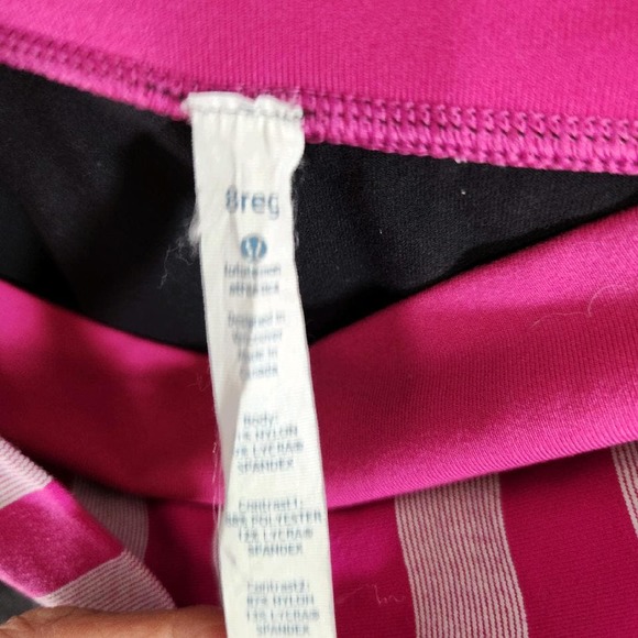 Lululemon Astro Pant Luon Size 8 Black Raspberry Micro Macro Stripe Raspberry - Picture 7 of 8